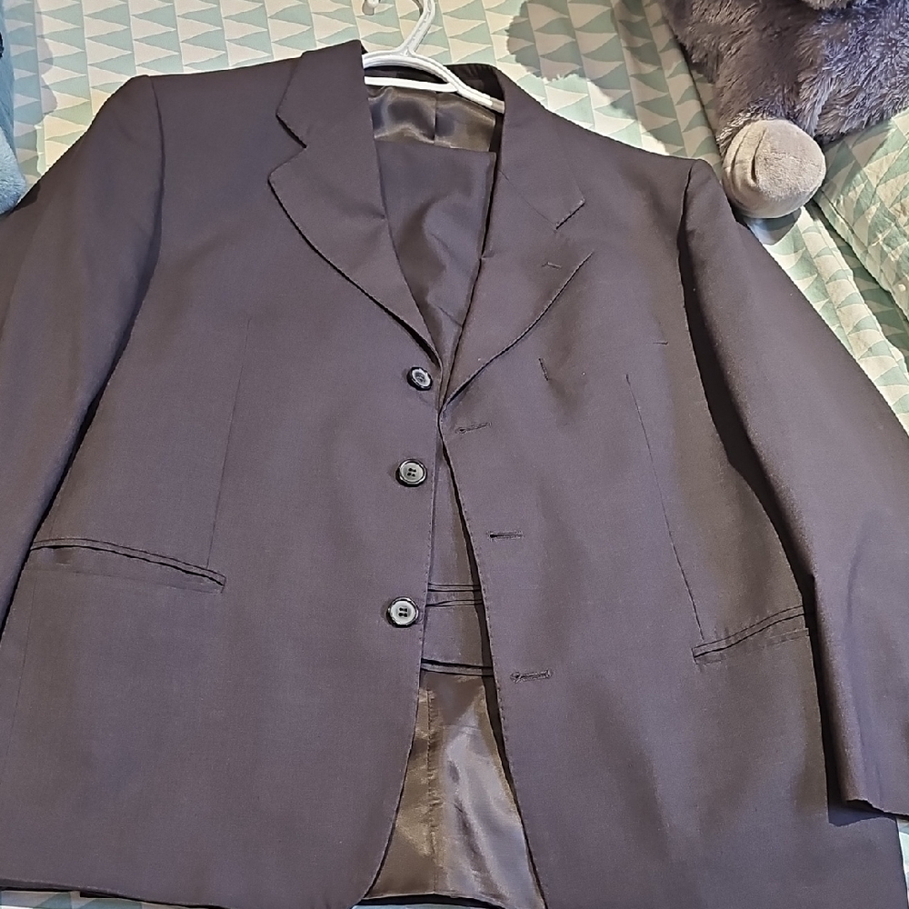 Men's Tailored Dark Navy Suit Jacket - Classic Single-Breasted Blazer